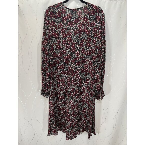 Nicholas Black Red Mini Daisy Wrap Midi Dress $595 - Picture 6 of 10